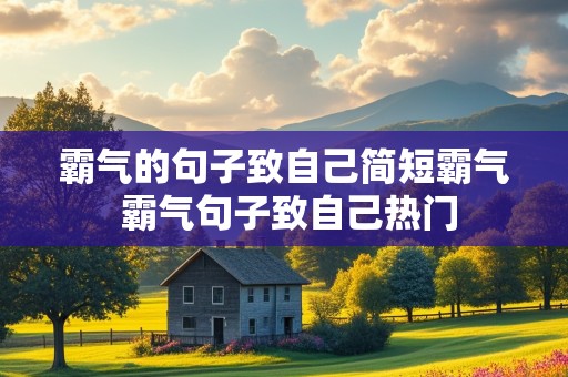 霸气的句子致自己简短霸气 霸气句子致自己热门