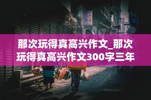 那次玩得真高兴作文_那次玩得真高兴作文300字三年级上册