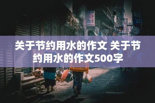 关于节约用水的作文 关于节约用水的作文500字