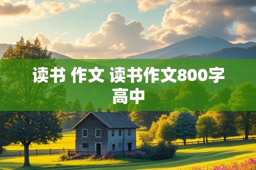 读书 作文 读书作文800字高中