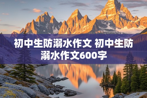 初中生防溺水作文 初中生防溺水作文600字