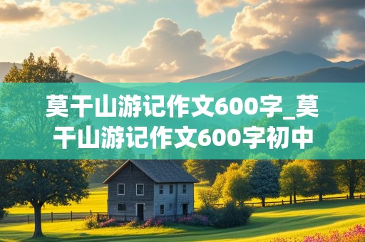 莫干山游记作文600字_莫干山游记作文600字初中