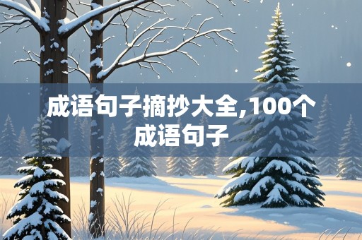 成语句子摘抄大全,100个成语句子