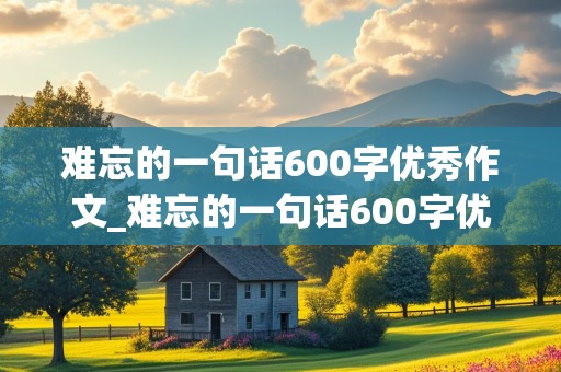 难忘的一句话600字优秀作文_难忘的一句话600字优秀作文六年级