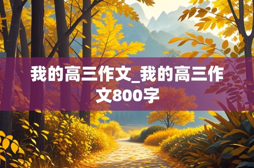 我的高三作文_我的高三作文800字