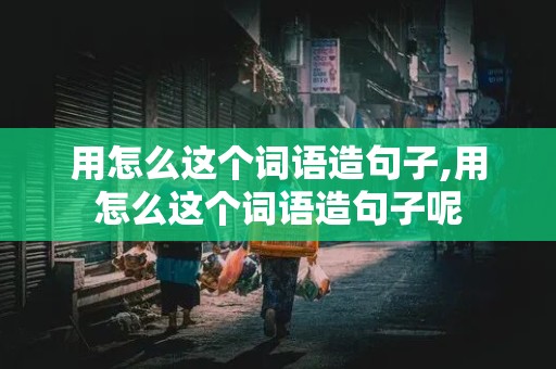 用怎么这个词语造句子,用怎么这个词语造句子呢