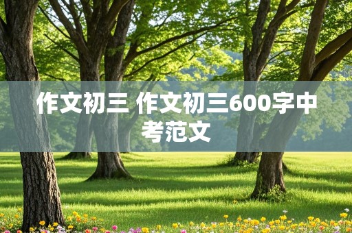 作文初三 作文初三600字中考范文