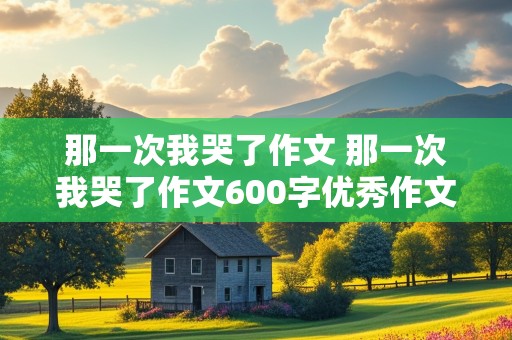 那一次我哭了作文 那一次我哭了作文600字优秀作文