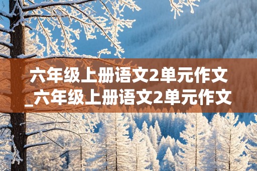 六年级上册语文2单元作文_六年级上册语文2单元作文多彩的活动