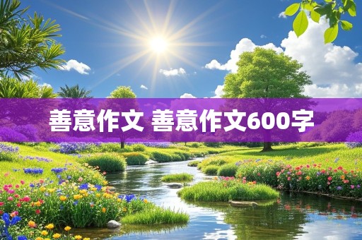 善意作文 善意作文600字