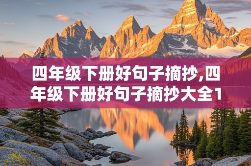 四年级下册好句子摘抄,四年级下册好句子摘抄大全15字左右怎么写