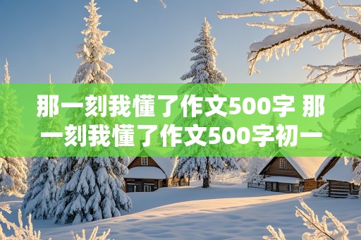 那一刻我懂了作文500字 那一刻我懂了作文500字初一