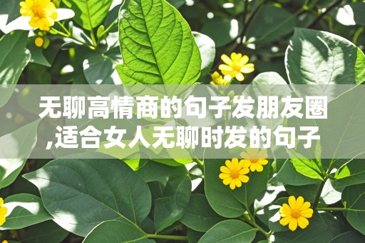 无聊高情商的句子发朋友圈,适合女人无聊时发的句子