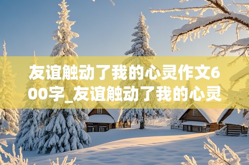 友谊触动了我的心灵作文600字_友谊触动了我的心灵作文600字作文