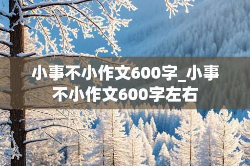 小事不小作文600字_小事不小作文600字左右