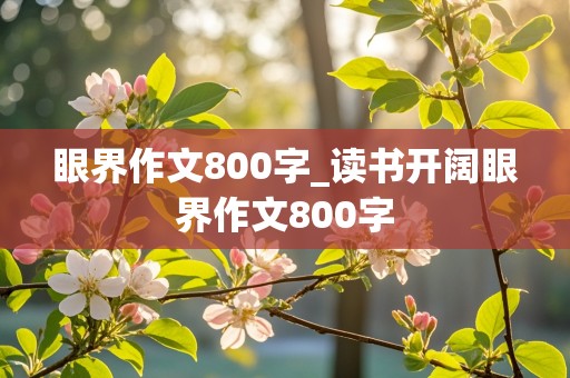 眼界作文800字_读书开阔眼界作文800字