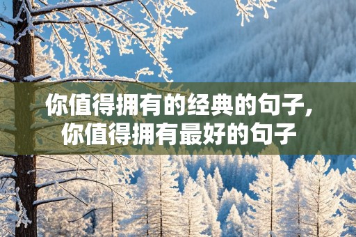 你值得拥有的经典的句子,你值得拥有最好的句子