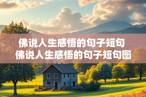 佛说人生感悟的句子短句 佛说人生感悟的句子短句图片