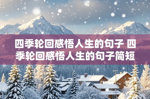 四季轮回感悟人生的句子 四季轮回感悟人生的句子简短