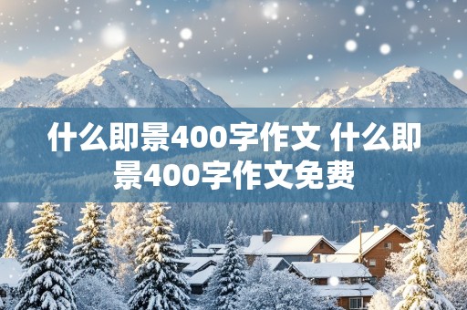 什么即景400字作文 什么即景400字作文免费