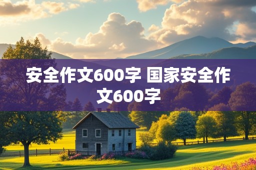 安全作文600字 国家安全作文600字