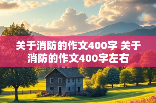 关于消防的作文400字 关于消防的作文400字左右