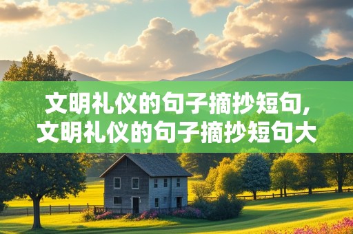 文明礼仪的句子摘抄短句,文明礼仪的句子摘抄短句大全