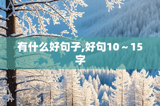 有什么好句子,好句10～15字