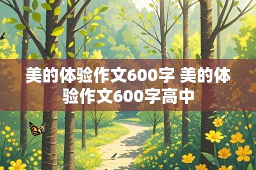 美的体验作文600字 美的体验作文600字高中