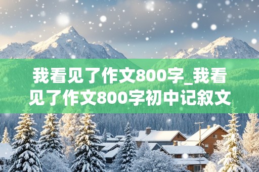 我看见了作文800字_我看见了作文800字初中记叙文