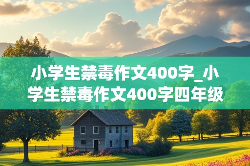 小学生禁毒作文400字_小学生禁毒作文400字四年级