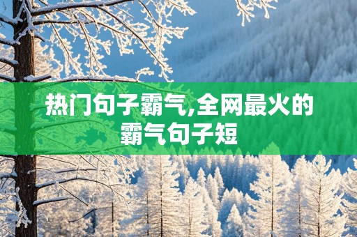 热门句子霸气,全网最火的霸气句子短