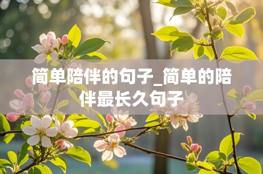 简单陪伴的句子_简单的陪伴最长久句子