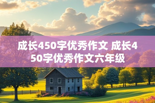 成长450字优秀作文 成长450字优秀作文六年级