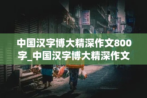 中国汉字博大精深作文800字_中国汉字博大精深作文800字高中