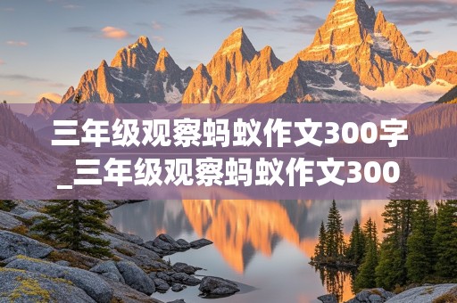 三年级观察蚂蚁作文300字_三年级观察蚂蚁作文300字左右