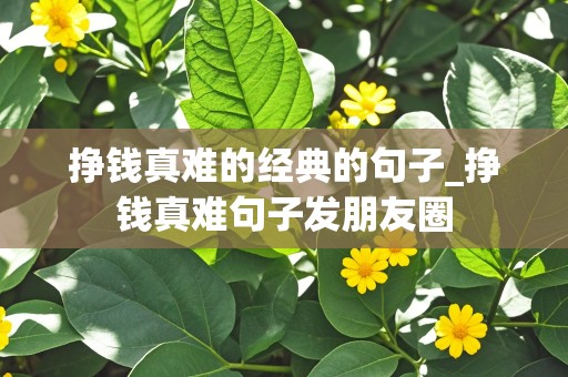 挣钱真难的经典的句子_挣钱真难句子发朋友圈