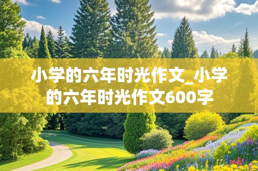 小学的六年时光作文_小学的六年时光作文600字