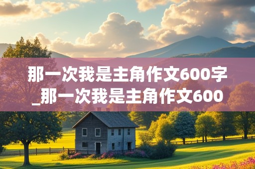 那一次我是主角作文600字_那一次我是主角作文600字初中作文