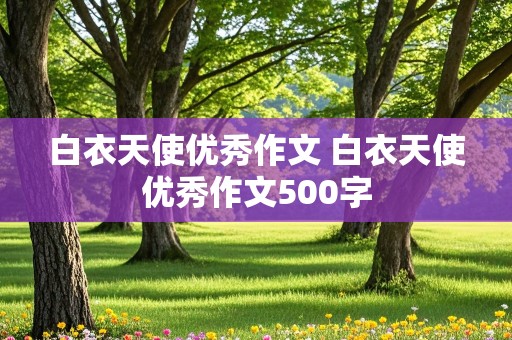 白衣天使优秀作文 白衣天使优秀作文500字