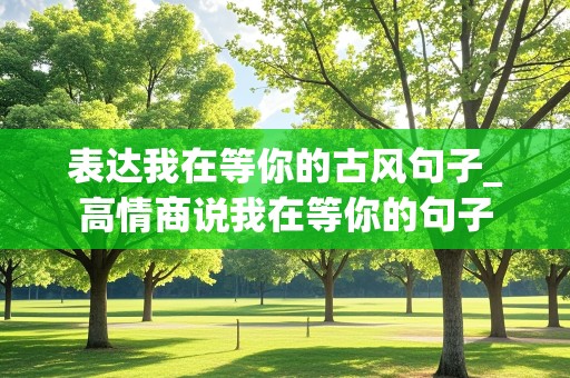 表达我在等你的古风句子_高情商说我在等你的句子