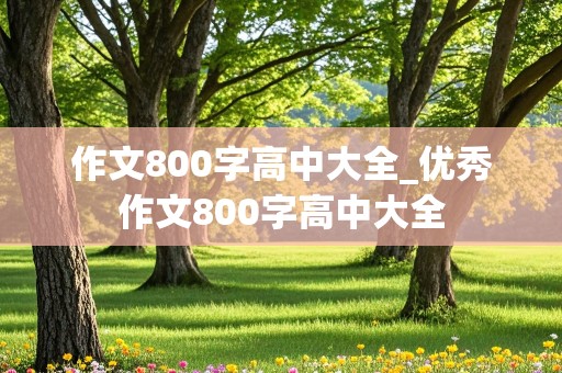 作文800字高中大全_优秀作文800字高中大全