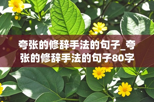 夸张的修辞手法的句子_夸张的修辞手法的句子80字