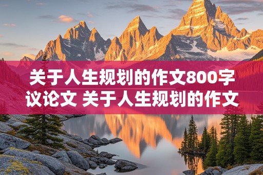 关于人生规划的作文800字议论文 关于人生规划的作文800字议论文高中