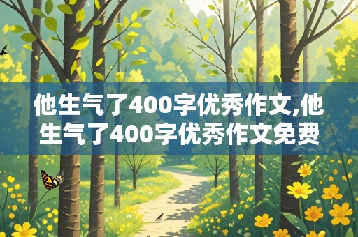 他生气了400字优秀作文,他生气了400字优秀作文免费