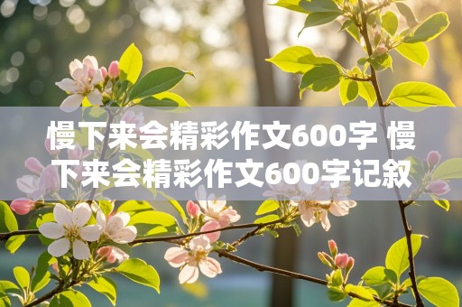 慢下来会精彩作文600字 慢下来会精彩作文600字记叙文