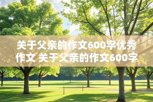 关于父亲的作文600字优秀作文 关于父亲的作文600字优秀作文八年级