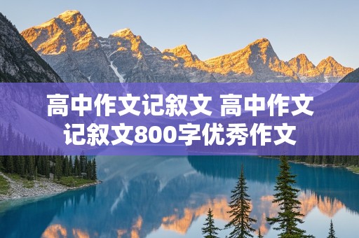 高中作文记叙文 高中作文记叙文800字优秀作文