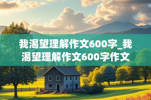 我渴望理解作文600字_我渴望理解作文600字作文