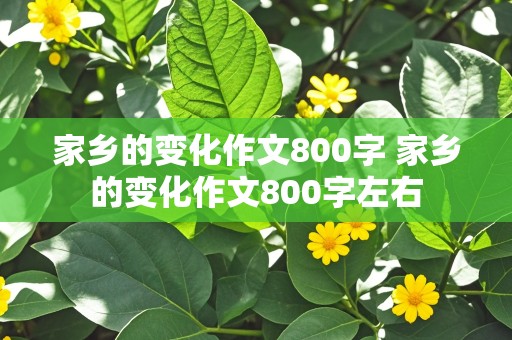 家乡的变化作文800字 家乡的变化作文800字左右